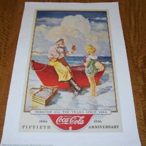 Coca-Cola 'Through All The Years Since 1886', 50th Anniversary', large poster