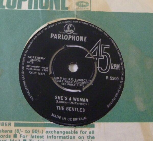* Beatles 'I Feel Fine' & 'She's A Woman', Single Record 9, GB c.1964