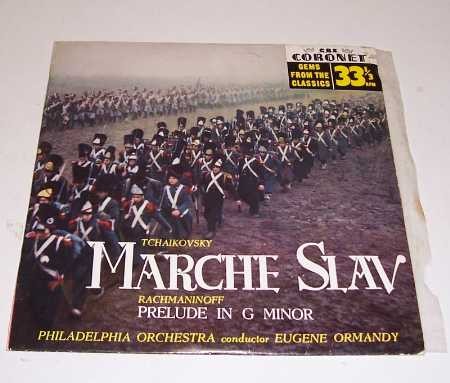 Tchaikovsky's 'MARCHE SLAV'', 33 rpm EP Record, on Coronet label