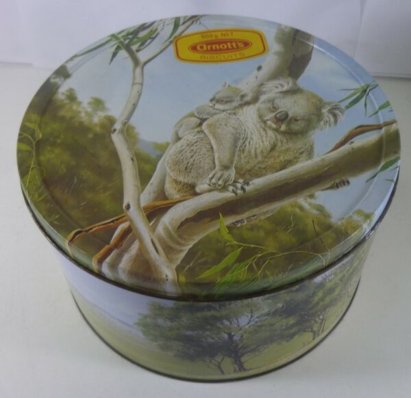 Arnott's Aust'n Wildlife 'Koala & Young', 900g. Biscuit Tin, c.1978 *