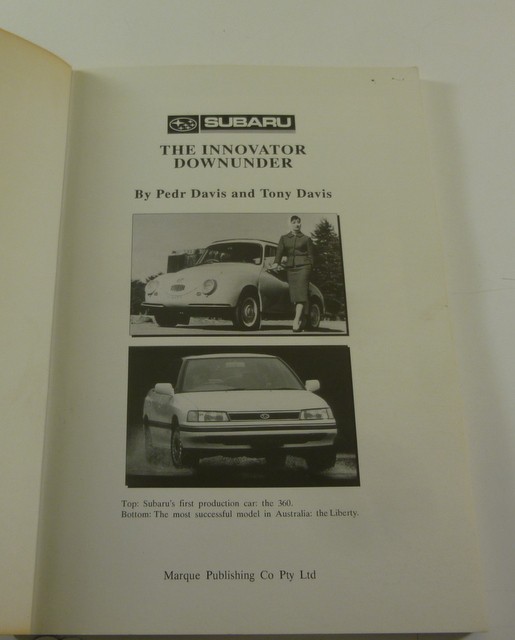 SUBARU The Innovator Downunder', s/c Book, by P. Davis & T. Davis