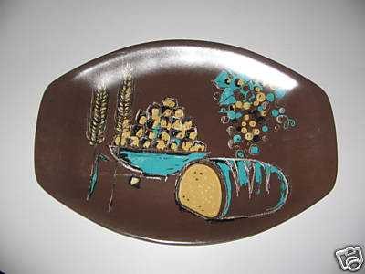 BESSEMER, retro design, large oval Platter, in melamine plastic
