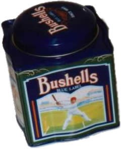Bushells 'Australian Sports', blue on green, 250g. Tea Tin, c.1983