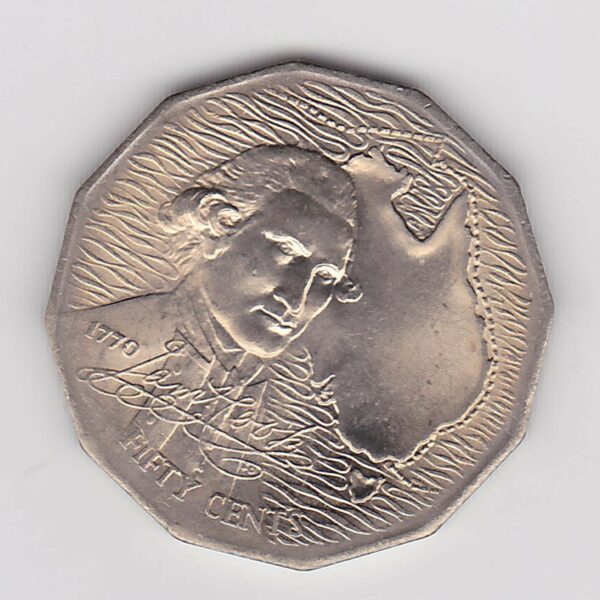 Australian 50c Coin, 'Commemorating Captain Cook Bicentenary', c.1970 x 3