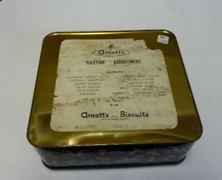 Arnott's 'Yuletide', rectangular, 3 lb. Biscuit Tin, c.1962