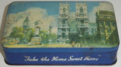 BLUE BIRD TOFFEE, 'Westminster Abbey', rect., Toffee Tin