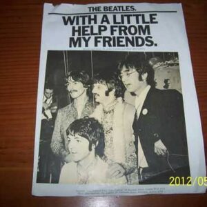 The Beatles 'With A Little Help From My Friends' Music Song Sheet, c.1967