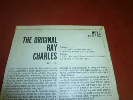 Ray Charles 'THE ORIGINAL RAY CHARLES, VOL.3', EP Record, on LONDON label