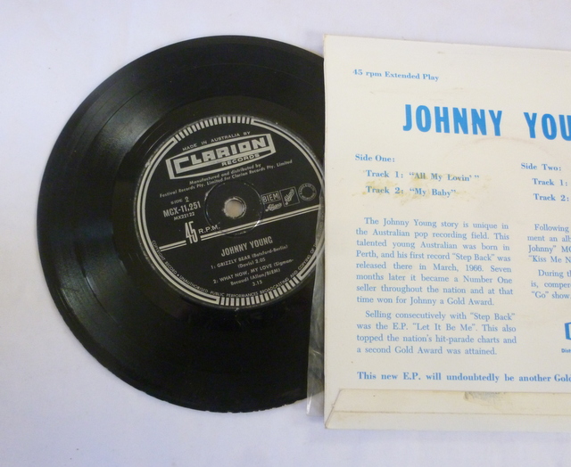 Johnny Young 'JOHNNY YOUNG', mono EP Record, on original CLARION label ...