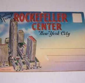 'ROCKEFELLER CENTER' Souvenir fold-out Postcards, Deco, c.1940's