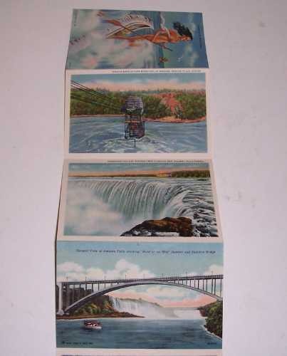 'NIAGARA FALLS' Souvenir fold-out Postcards, Deco, x 18, c.1940's