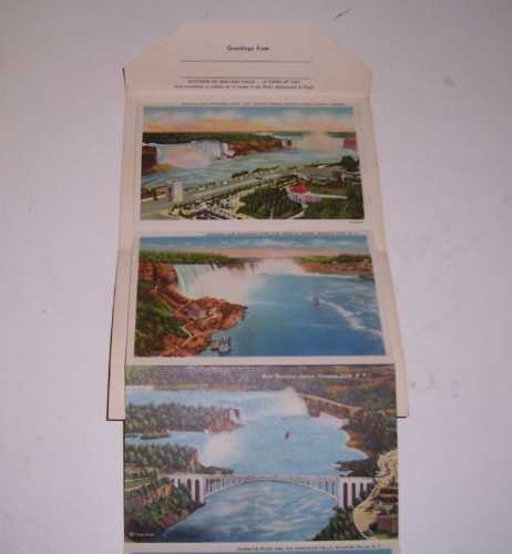 'NIAGARA FALLS' Souvenir fold-out Postcards, Deco, x 18, c.1940's
