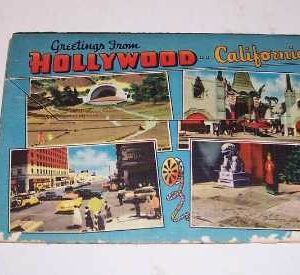 'Hollywood, CALIFORNIA', fold-out Postcards, Deco, x 18, c.1940's