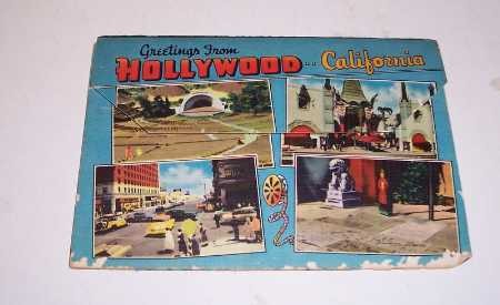 'Hollywood, CALIFORNIA', fold-out Postcards, Deco, x 18, c.1940's