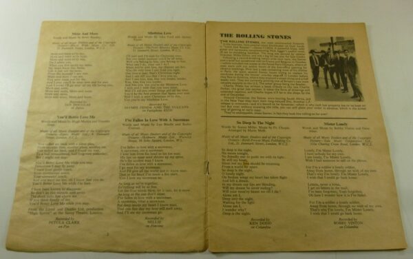 RECORD Song Book, featuring Rolling Stones, etc., c.1964