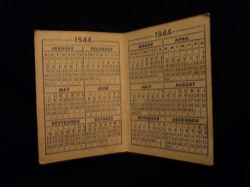 'Arnott's Biscuits', 1944 Advertising Pocket Calendar, c.1944