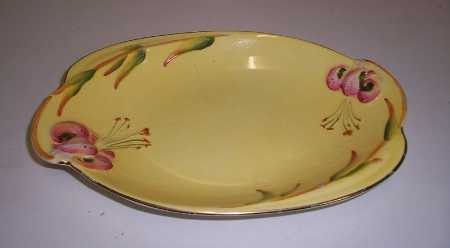 Royal Winton 'Tiger Lily', yellow elliptical Plate, c.1950's
