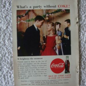 Coca-Cola 'What's a party without COKE!', magazine Advert. c.1959 - sold