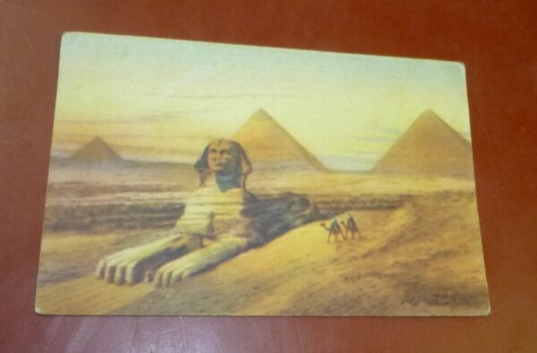 Postcard, vintage - 'The Sphinx & the 3 Pyramids of Giza, EGYPT