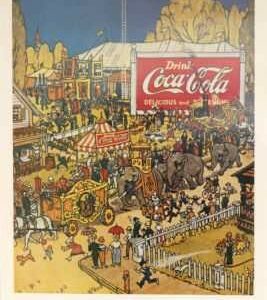 Drink Coca-Cola 'At the Circus', 60 x 40 cm., large Advertising