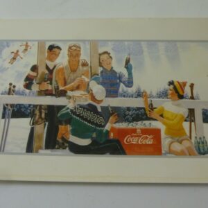 DRINK Coca-Cola 'Ski' painting, advertising postcard,c.1959