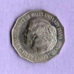 Australian 50c Coin, for 'Prince Charles & Lady Diana's Wedding', c.1981
