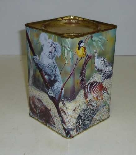 'Australian Animals', art by Curt Bjerking, Biscuit Canister Tin