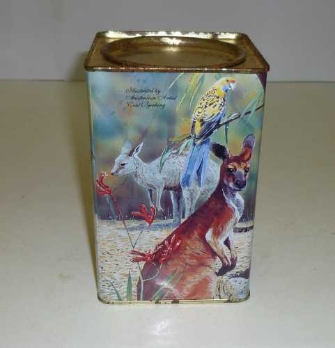 'Australian Animals', art by Curt Bjerking, Biscuit Canister Tin