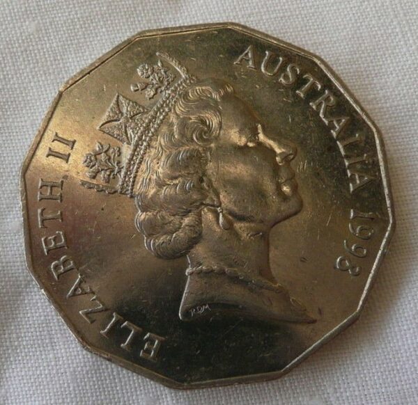 Australian 50c Coin, 'Commemorating Discovery of Bass Strait', c.1998