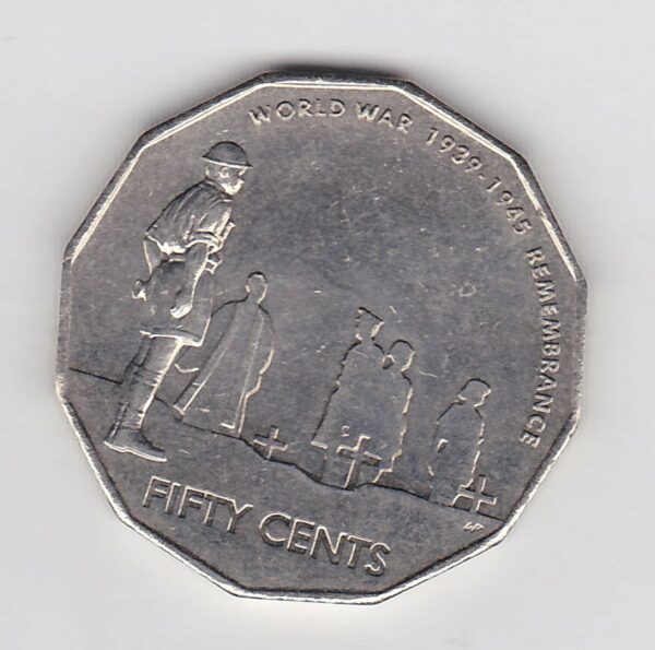 Australian 50c Coin, for 'World War 1939-1945 Rememberance', c.2005