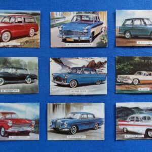 Sanitarium, '1960 Cavalcade of 50 Cars', set of 9 cards, c.1960's