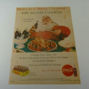Coca-Cola 'Here's to a Merry Christmas', original magazine Advert. c.1957