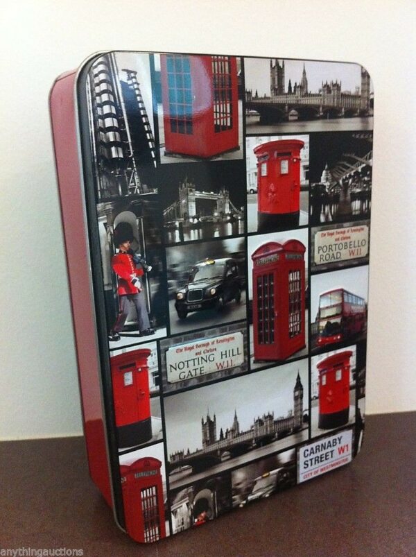 'London scenes', rectangular Biscuit Tin