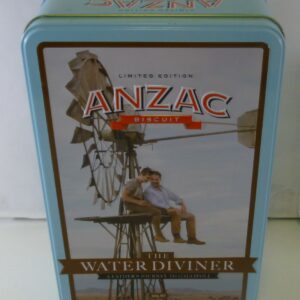 UNIBIC ANZAC Biscuits, 'The Water Diviner', sky-blue, 500g. Biscuit Tin
