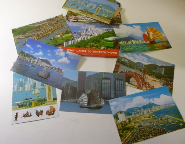 Souvenir of HONGKONG, Souvenir Folder of 30 colour Postcards, c.1960's