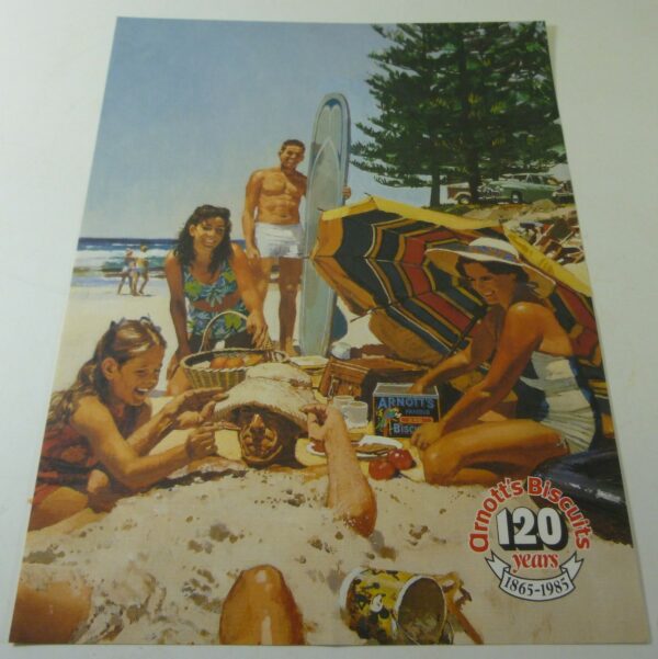 Arnott's 'At the Beach', A4 size, early Advertising Print
