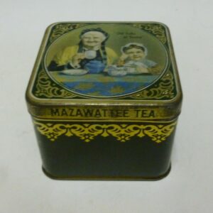 MAZAWATTEE TEA "Old folks at home", square Tea Tin, c.1940's