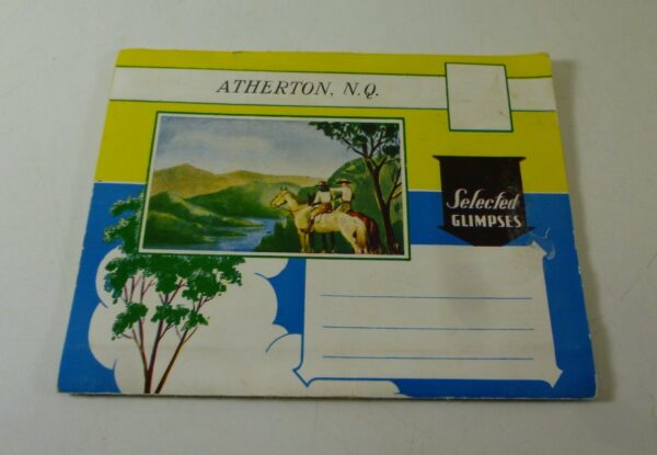 Postcard 'Souvenir of ATHERTON, N.Q.', 12 fold-out photos, c.1940's