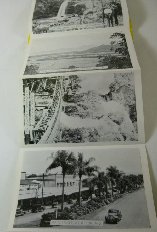 Postcard 'Souvenir of ATHERTON, N.Q.', 12 fold-out photos, c.1940's