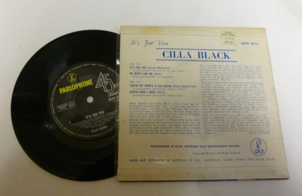 Cilla Black 'it's for you', GEPO 8916, 4-track EP Record, c.1964