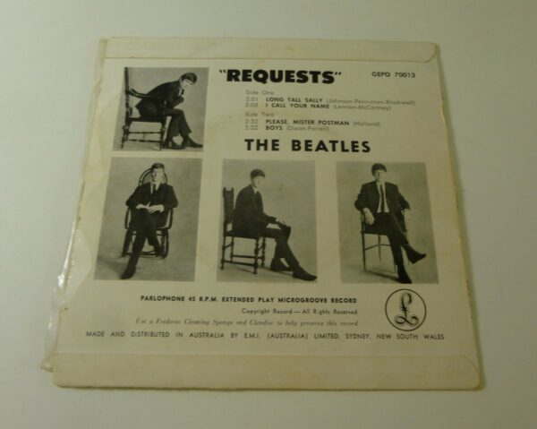 * BEATLES 'REQUESTS', EP Record, in PC, AU c.1964 *