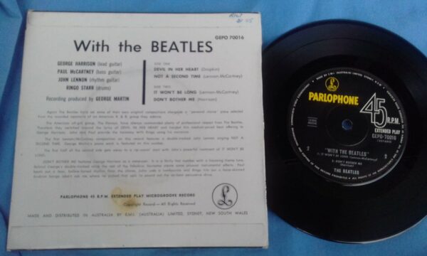 Beatles 'with the beatles', 45 rpm EP Record, in PC, AU c.1963 *