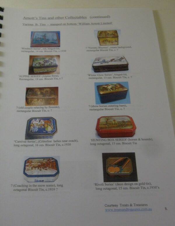 Arnott's 'Tins & other Collectables', A4-size Catalogue