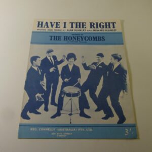 'Have I The Right', by The Honeycombs, Sheet Music Score, c.1960's