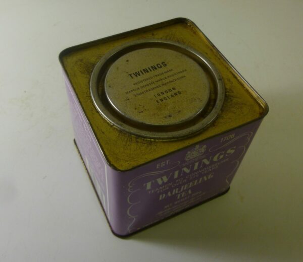TWININGS 'DARJEELING TEA', lilac, cubic, 250g. Tea Tin
