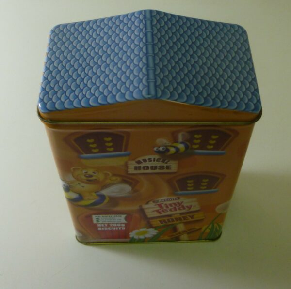 ARNOTT'S Tiny Teddy HONEY, 'Musical HOUSE', 200g. Music Biscuit Tin