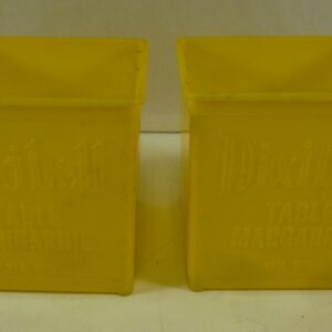 'Dixibell' Table Margarine, vintage, 1LB. Container, in various colour plastic, c.1960's x 4