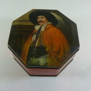 Griffiths Sweets 'THE CAVALIER', octagonal Candy Tin, by HORSFALL