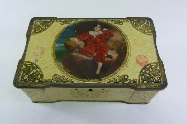 A S Wilkin RED BOY Toffees, 'MASTER LAMBTON', rect., Toffees Tin, c.1960's