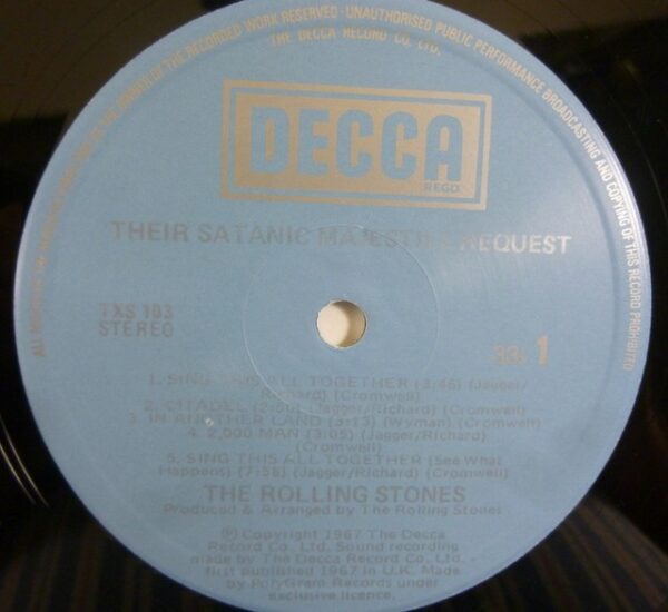 Rolling Stones 'THEIR SATANIC MAJESTIES REQUEST' LP Record *